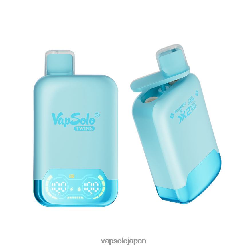 VapSolo TWINS 使い捨て電子タバコ ブルーベリーアイス＆シュワシュワチェリー DLX4T227 - Vapsolo Puff