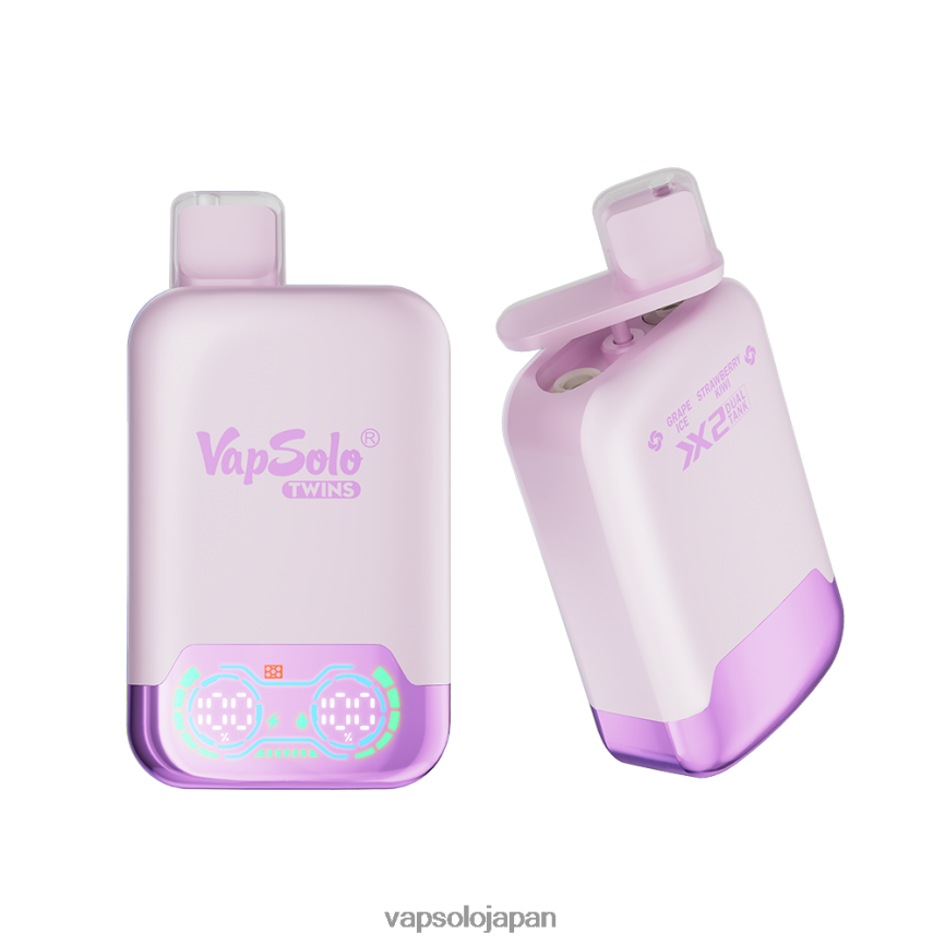 VapSolo TWINS 使い捨て電子タバコ ぶどうアイス＆ストロベリーキウイ DLX4T228 - Vapsolo Japan