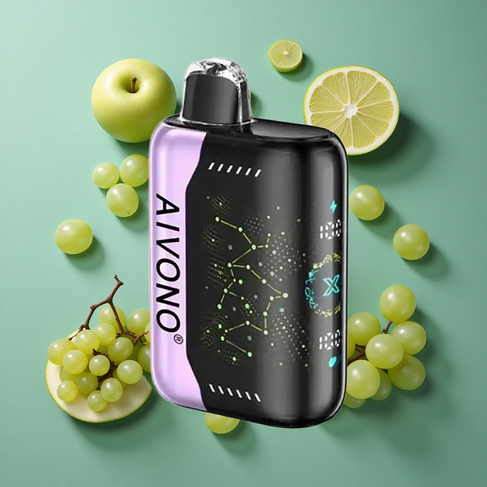 グリーンアップルグレープ Aivono Aim Boom 25000パフ 1.2オームメッシュコイル Japan vape wholesale