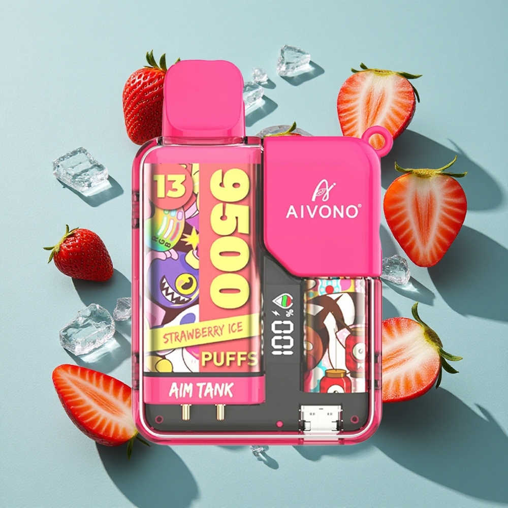 ストロベリーアイス Aivono AIM-TANK 9500パフ 18ml Eリキッド Japan vape wholesale