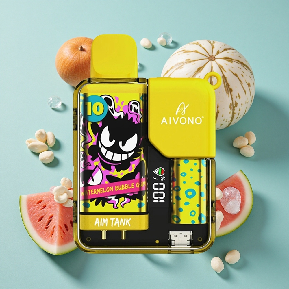 スイカバブルガム Aivono AIM-TANK 9500パフ 18ml 日本製ベイプ卸売 Japan vape wholesale
