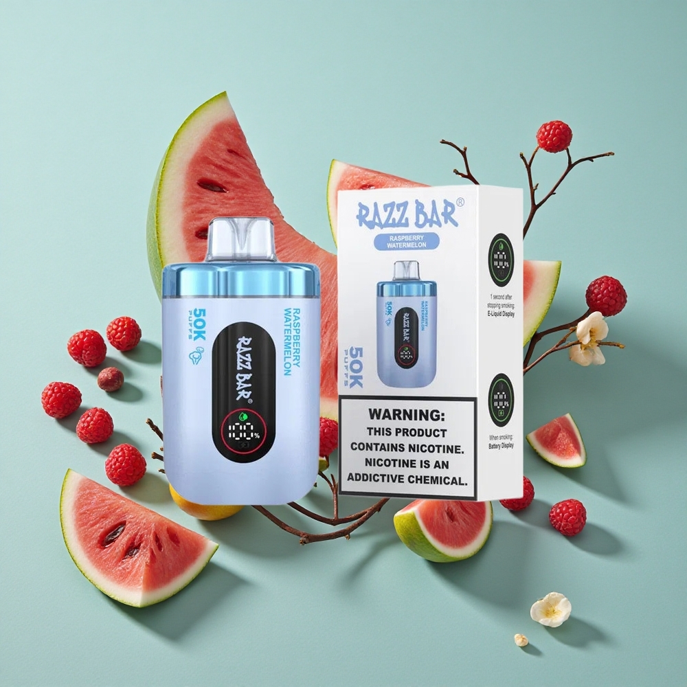 ラズベリー西瓜 (Raspberry Watermelon) Razz Bar 50K 50000回吸引 メッシュコイル Japan vape wholesale