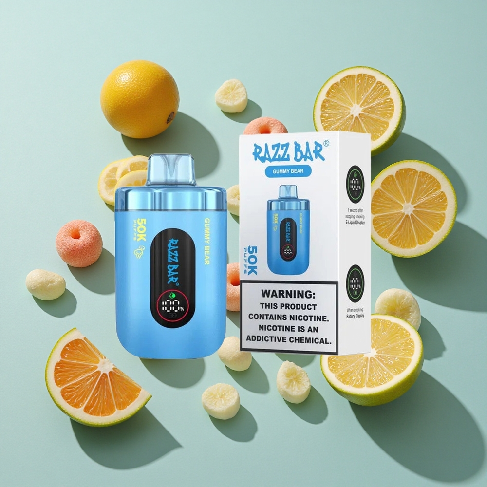 グミベア風味 Razz Bar 50K 50000パフ 650mAh Japan vape wholesale