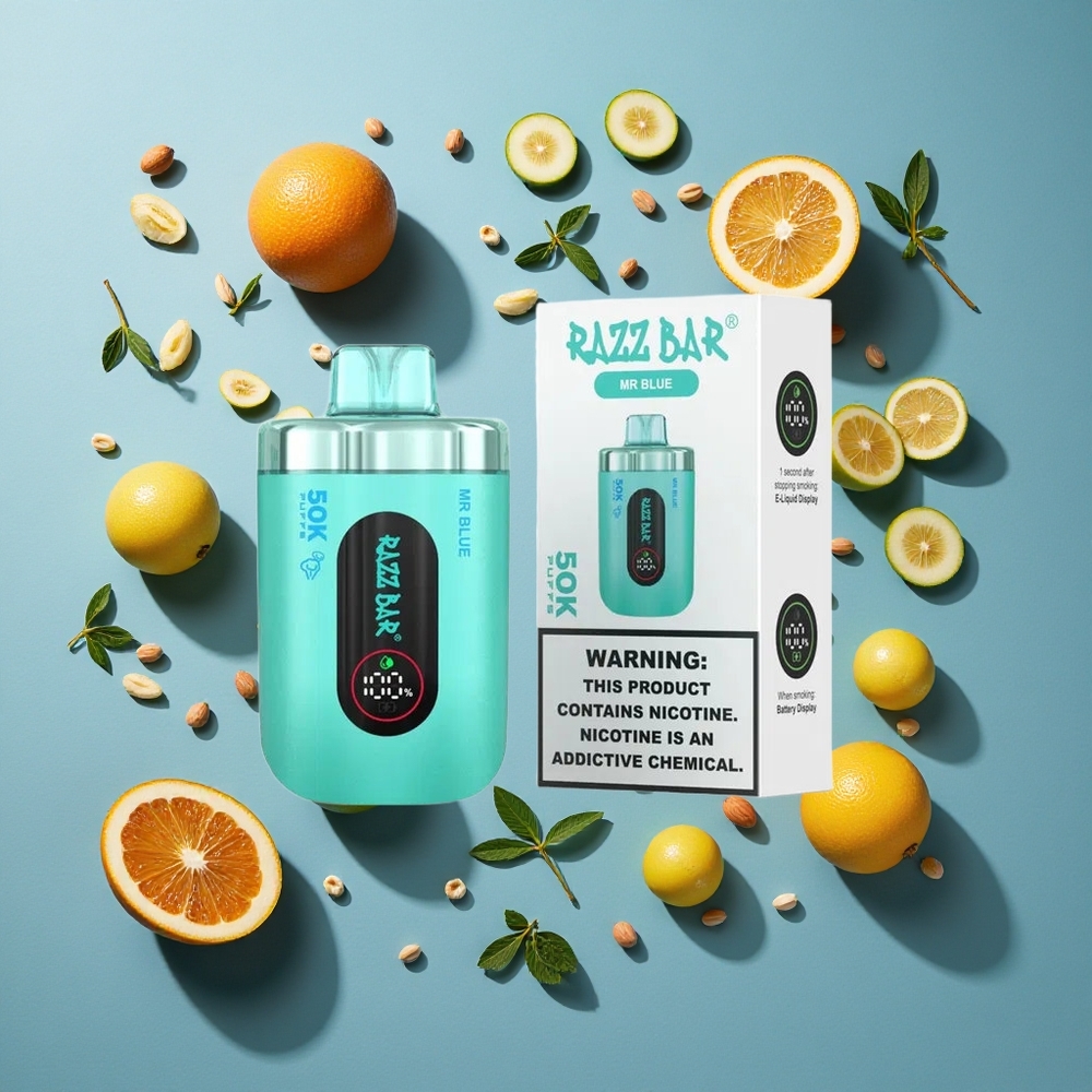 ブルーレイジベリー Razz Bar 50K 50000パフ 650mAhバッテリー Japan vape wholesale