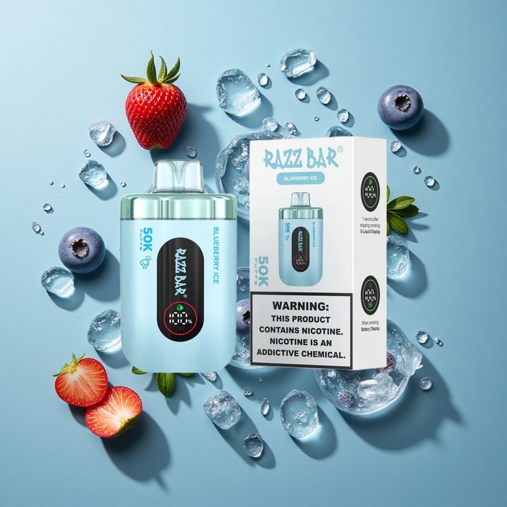 ブルーベリーアイス Razz Bar 50K Puffs 50000回吸引可能 Japan vape wholesale