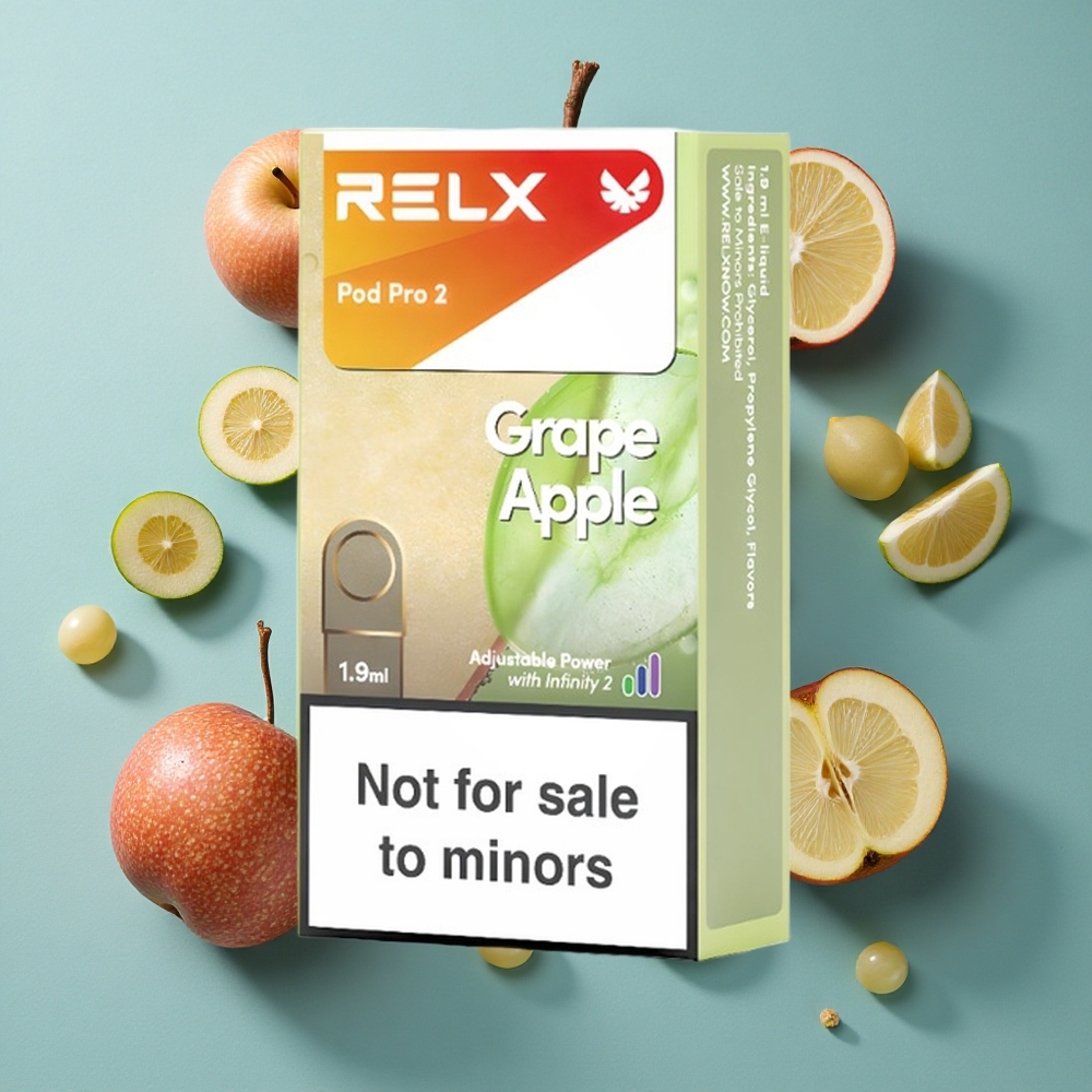 グレープアップル RELX Pod Pro 2 600パフ ニコチン0% Japan vape wholesale