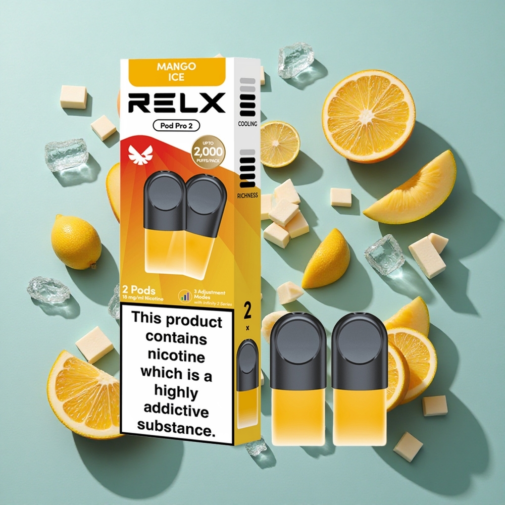 マンゴーアイス RELX Pod Pro 2 600パフ 1.8%ニコチン Japan vape wholesale