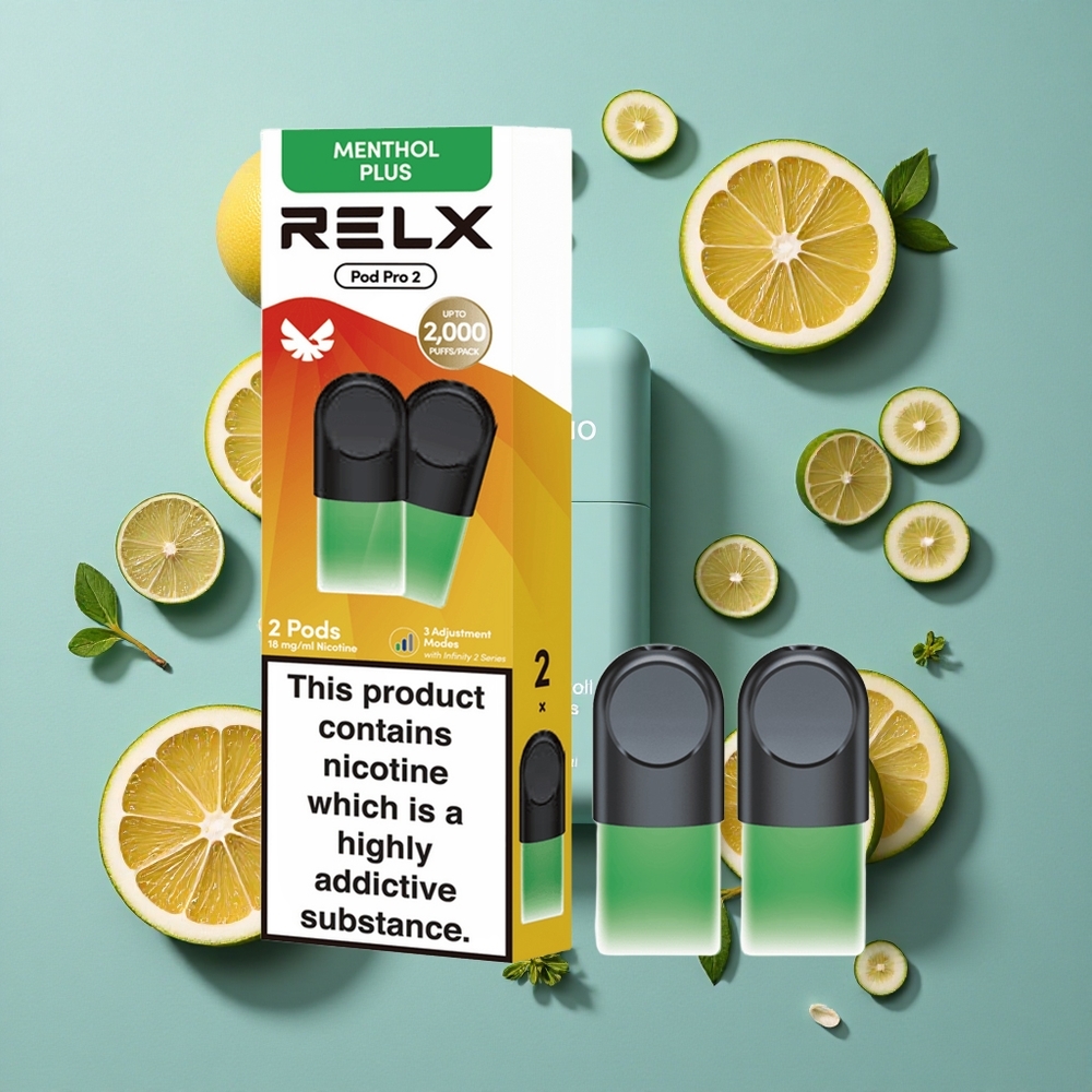 ミントメントールプラス RELX Pod Pro 2 600パフ 1.8%ニコチン Japan vape wholesale