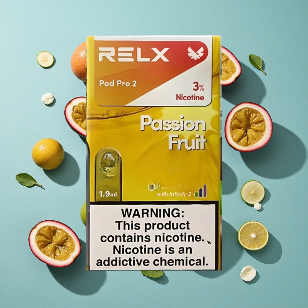パッションフルーツ RELX Pod Pro 2 600パフ 3%ニコチン 1.9ml Japan vape wholesale