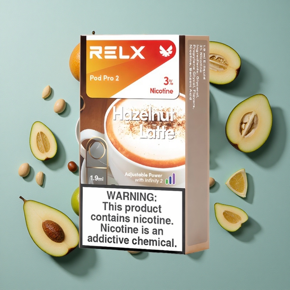 ヘーゼルナッツラテ風味 RELX Pod Pro 2 600パフ 3電圧調節可能 Japan vape wholesale
