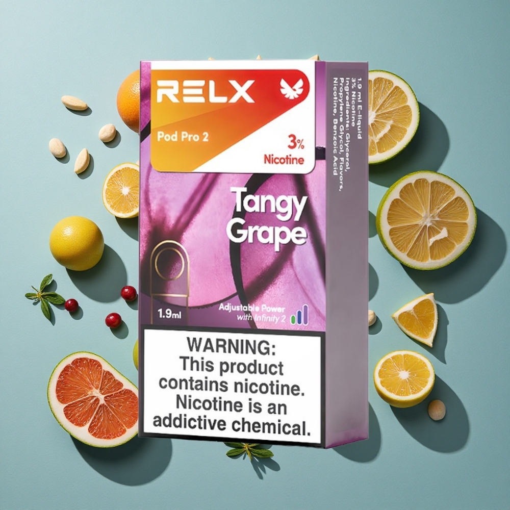 スパークリンググレープ RELX Pod Pro 2 600パフ 3%ニコチン Japan vape wholesale