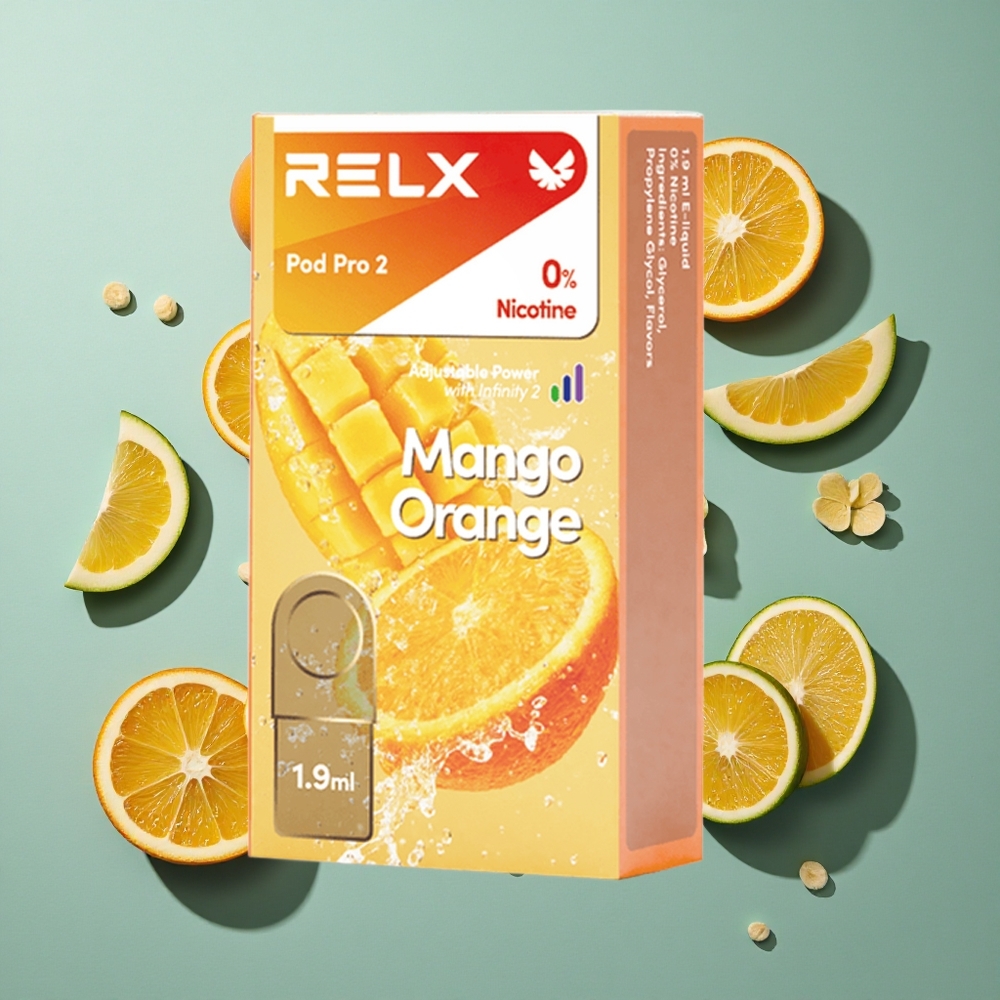 マンゴーオレンジ RELX Pod Pro 2 600パフ エコモード 日本 vape wholesale